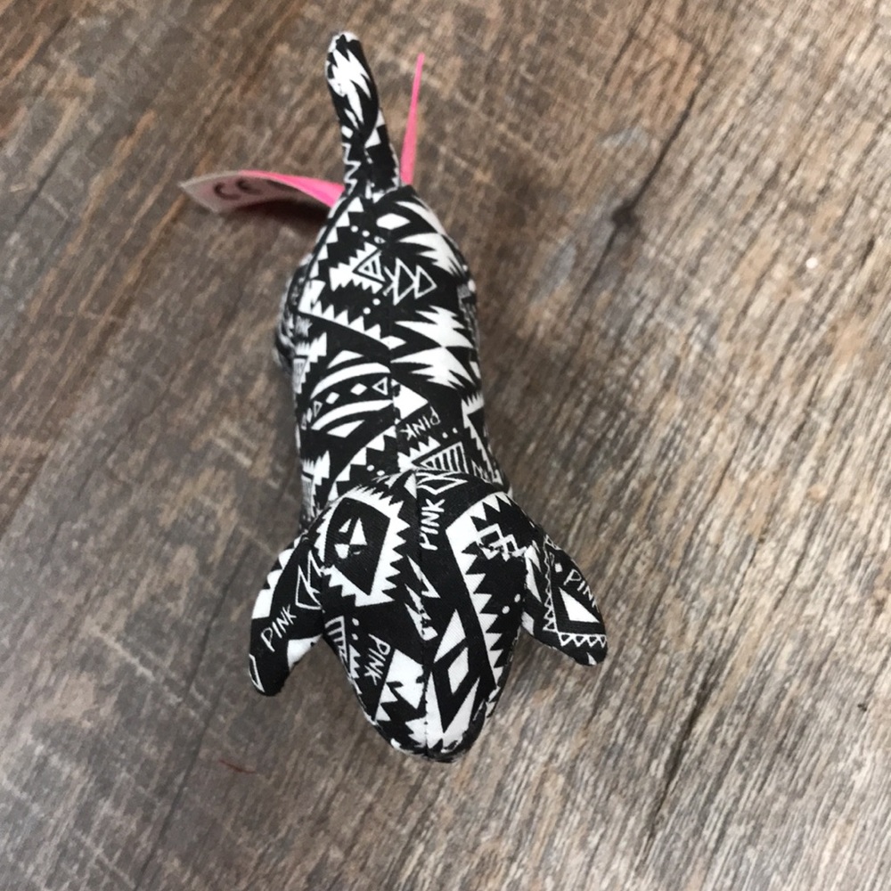 Victoria’s Secret PINK Mini Plush Stuffed Dog black and white print - Picture 2 of 5